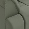 Wave couch: element left high arm, linen, army green - Image 3