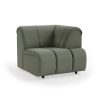 Wave couch: element right high arm, linen, army green - Image 2
