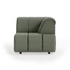 Wave couch: element right high arm, linen, army green