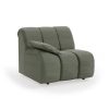 Wave couch: element left low arm, linen, army green - Image 2