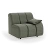 Wave couch: element right low arm, linen, army green - Image 2