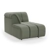 Wave couch: element left divan, linen, army green - Image 2