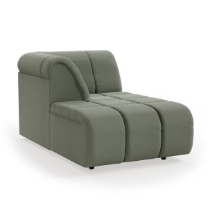 Alternative view of Wave couch: element left divan, linen, army green