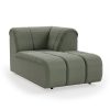 Wave couch: element right divan, linen, army green - Image 2