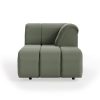 Wave couch: element right divan, linen, army green