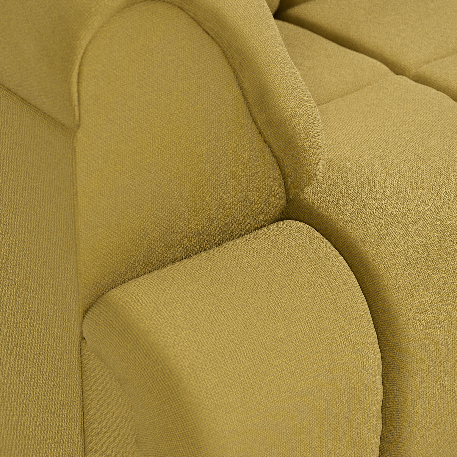 Wave couch: element left high arm, linen, burnt ochre - Image 3