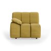 Wave couch: element left low arm, linen, burnt ochre