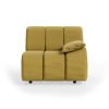 Wave couch: element right low arm, linen, burnt ochre