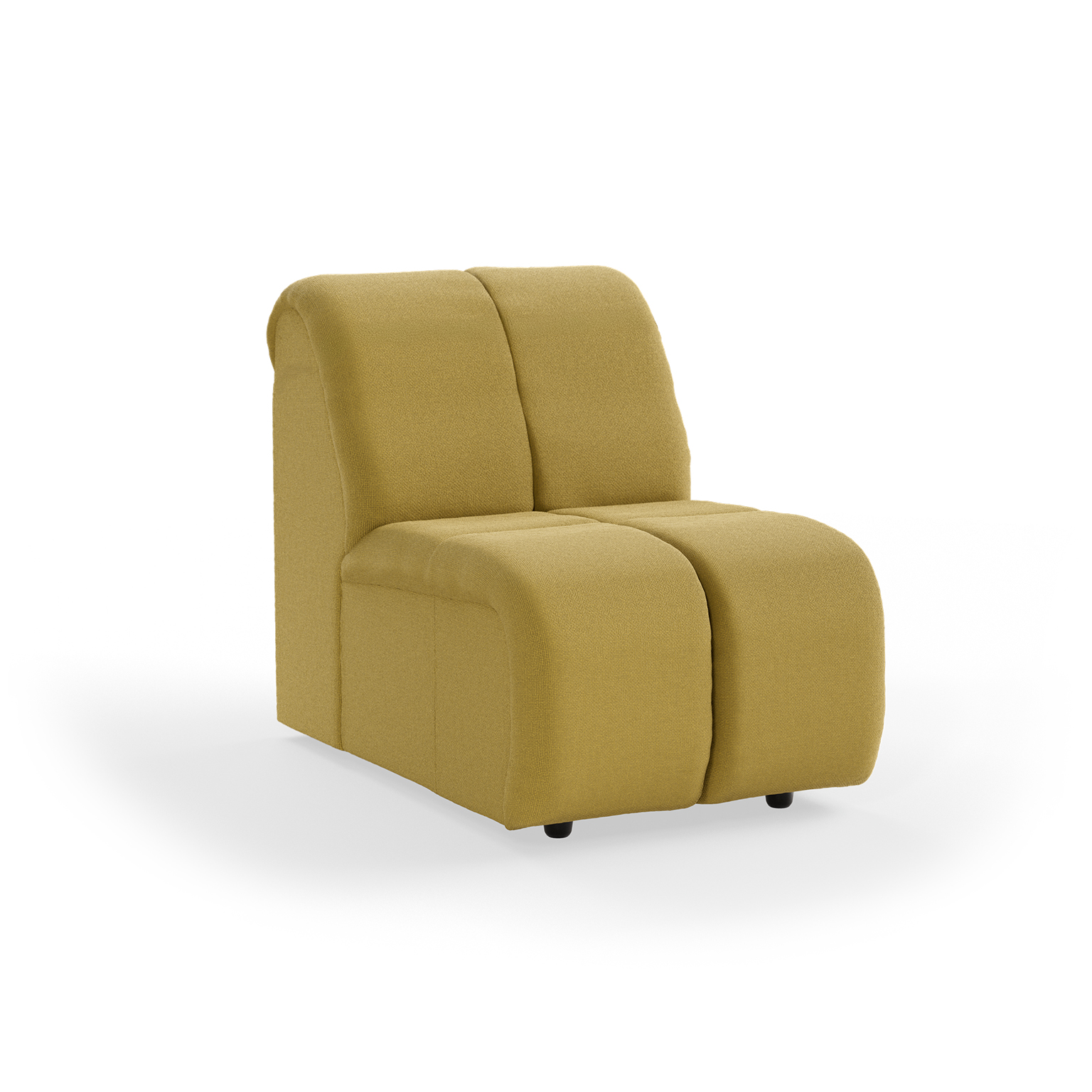 Wave couch: element middle small, linen, burnt ochre - Image 2