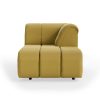 Wave couch: element right divan, linen, burnt ochre