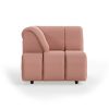 Wave couch: element left high arm, linen, dusty rose