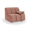 Wave couch: element right low arm, linen, dusty rose - Image 2