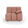 Wave couch: element right low arm, linen, dusty rose