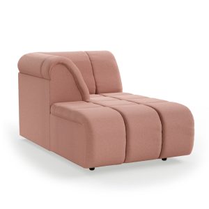 Alternative view of Wave couch: element left divan, linen, dusty rose
