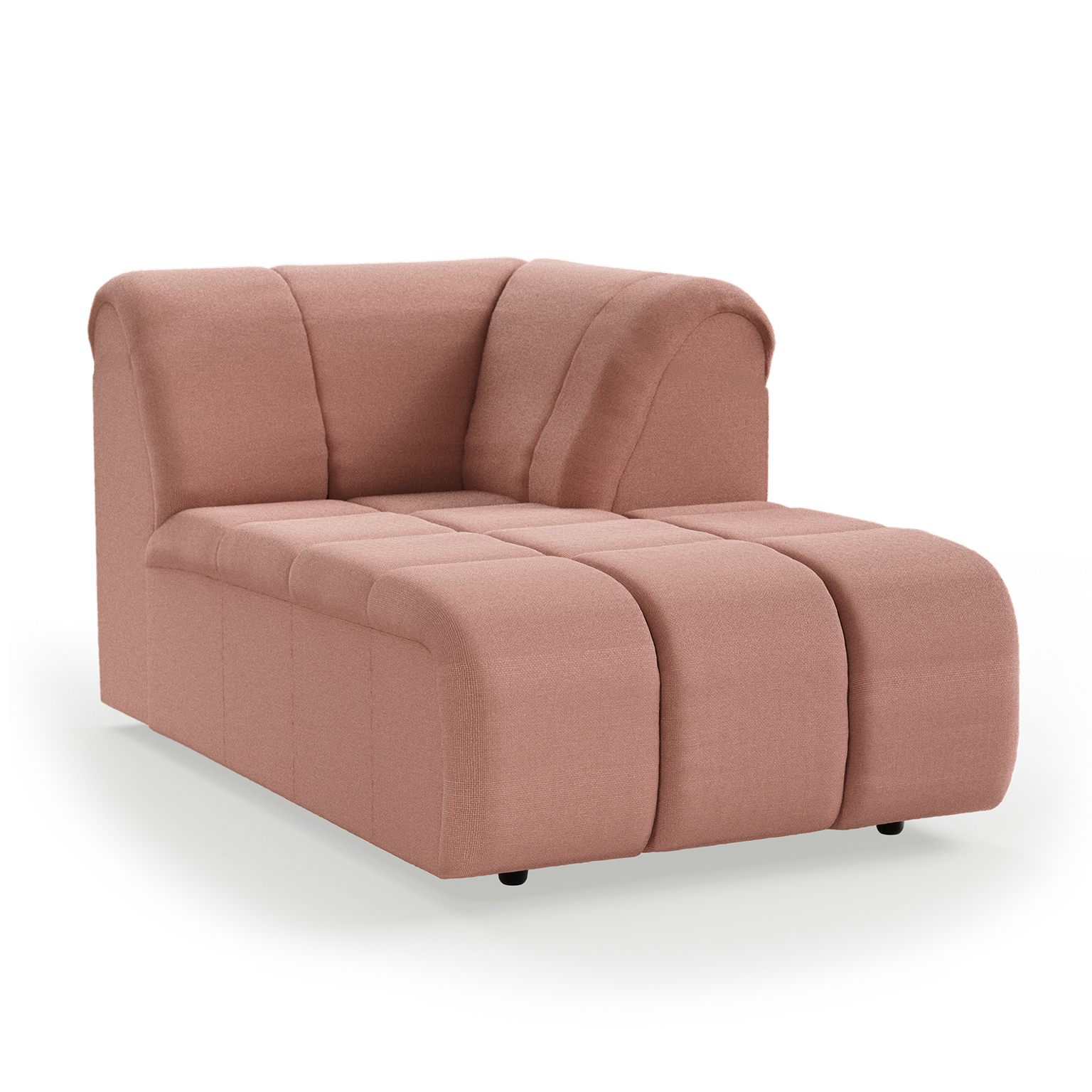 Wave couch: element right divan, linen, dusty rose - Image 2