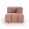 Wave couch: element right divan, linen, dusty rose