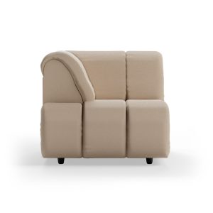 Wave couch: element left high arm, knotted, beige