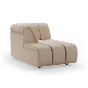 Alternative view of Wave couch: element left divan, knotted, beige
