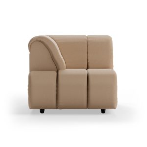 Wave couch: element left high arm, knotted, sand