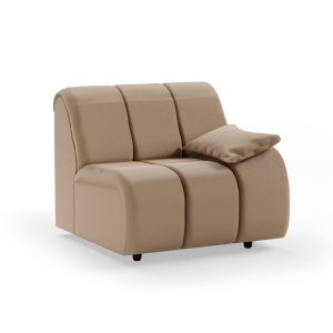 Alternative view of Wave couch: element right low arm, knotted, sand