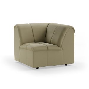 Alternative view of Wave couch: element corner, knotted, sage