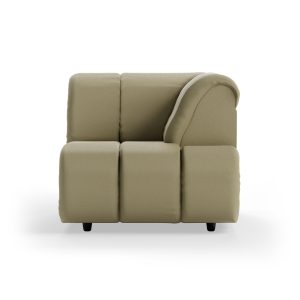 Wave couch: element right high arm, knotted, sage