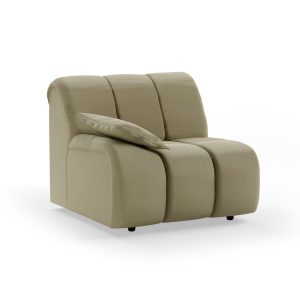 Alternative view of Wave couch: element left low arm, knotted, sage