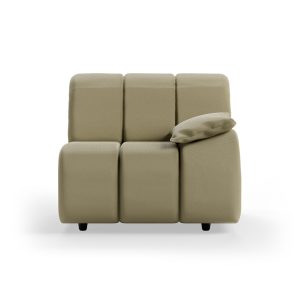 Wave couch: element right low arm, knotted, sage