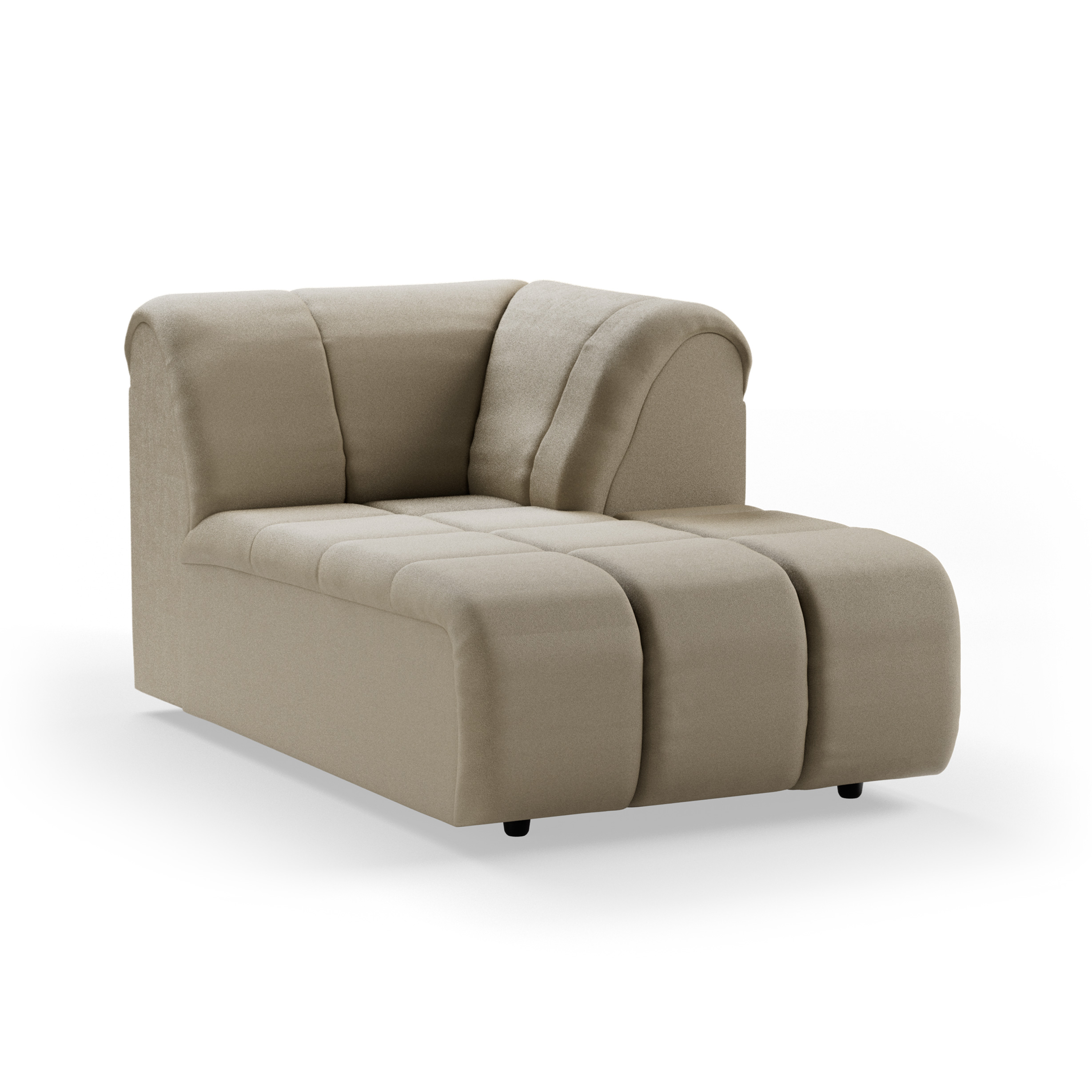 Wave couch: element right divan, deco, pebble - Image 2