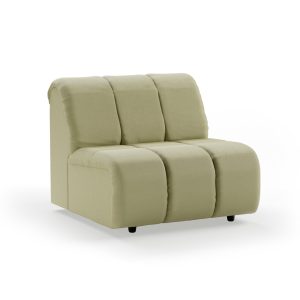 Alternative view of Wave couch: element middle, deco, sage