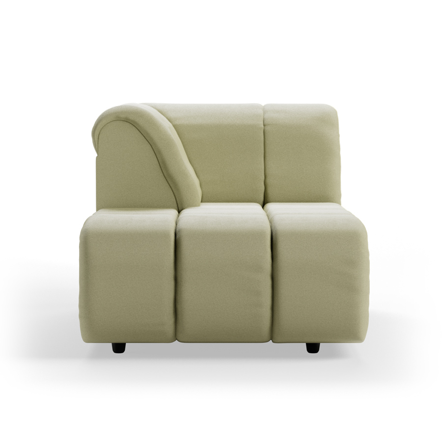 Wave couch: element left divan, deco, sage