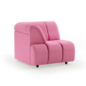 Alternative view of Wave couch: element left high arm, cotton, candy