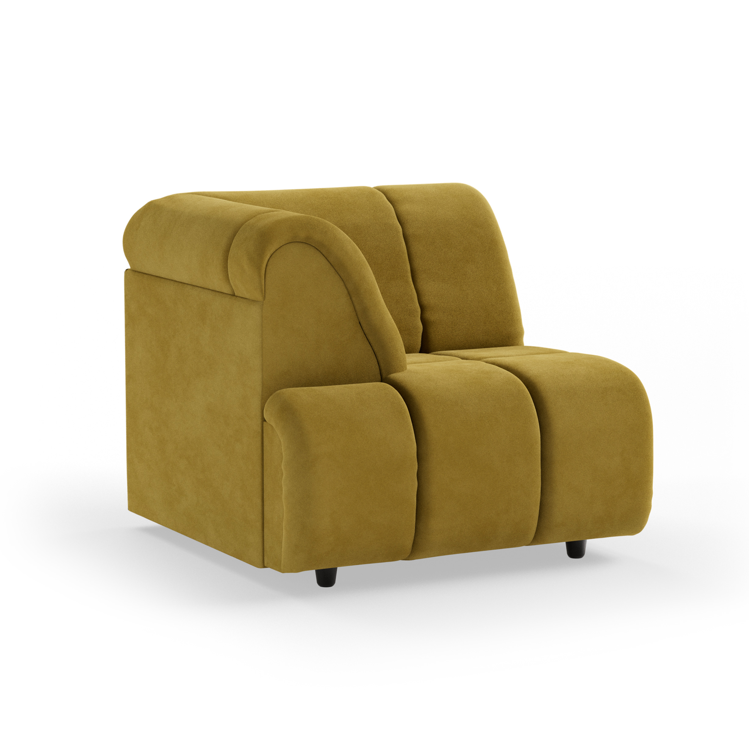 Wave couch: element left high arm, royal velvet, thai curry - Image 2