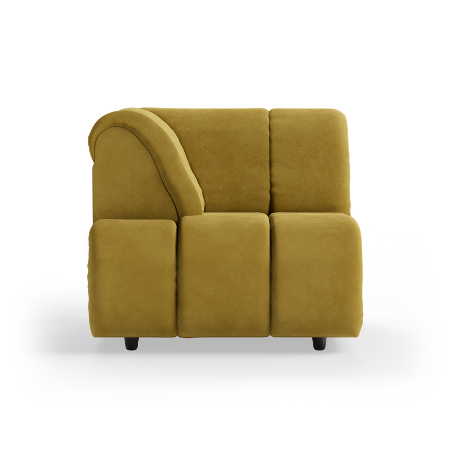 Wave couch: element left high arm, royal velvet, thai curry