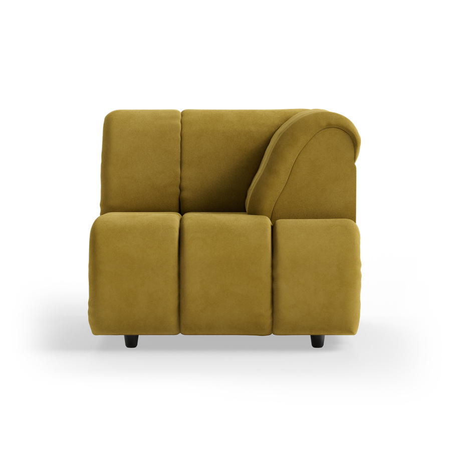 Wave couch: element right high arm, royal velvet, thai curry