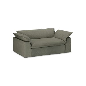 Alternative view of Nomad couch cover: 204cm, linen, army green