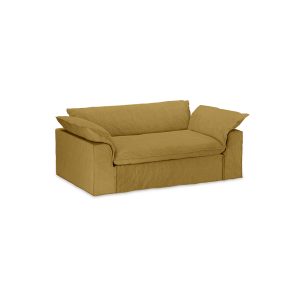 Alternative view of Nomad couch cover: 204cm, linen, burnt ochre