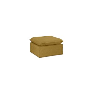 Alternative view of Nomad couch cover: hocker, linen, burnt ochre