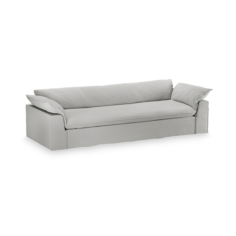 Nomad couch cover: 305cm, corduroy rib, cream - Image 3