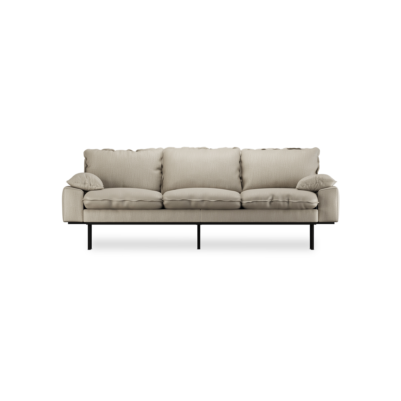 Retro sofa: 3-seats, pure, ivory
