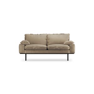 Retro sofa: 2-seats, pure, earth