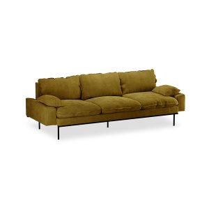 Alternative view of Retro sofa: 4-seats, royal velvet, olive