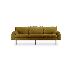 Retro sofa: 3-seats, royal velvet, olive