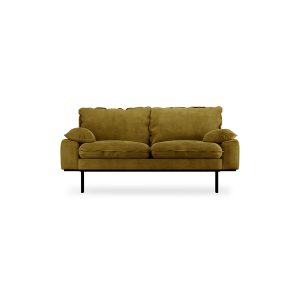 Retro sofa: 2-seats, royal velvet, olive
