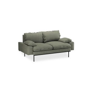 Alternative view of Retro sofa: 2-seats, linen, army green