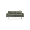 Retro sofa: 2-seats, linen, army green