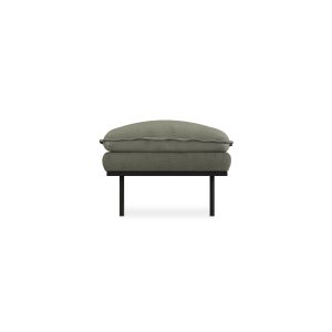 Retro sofa: hocker, linen, army green