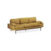 Retro sofa: 3-seats, linen, burnt ochre - Image 2