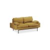 Retro sofa: 2-seats, linen, burnt ochre - Image 2