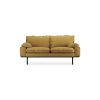 Retro sofa: 2-seats, linen, burnt ochre